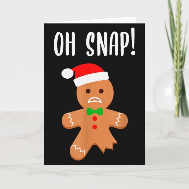 Funny Christmas Gingerbread Man Oh Snap Outfit Paj Card (Front)