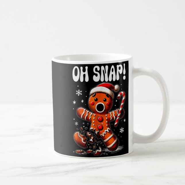 Funny Christmas Gingerbread Man Oh Snap Outfit Paj Coffee Mug (Right)