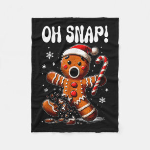 Funny Christmas Gingerbread Man Oh Snap Outfit Paj Fleece Blanket