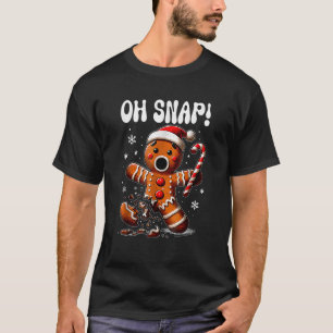 Funny Christmas Gingerbread Man Oh Snap Outfit Paj T-Shirt