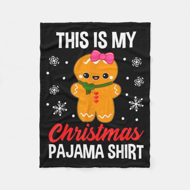 Funny Christmas Gingerbread Man Pajama Pj Outfit G Fleece Blanket (Front)