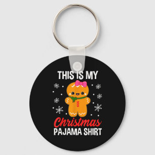 Funny Christmas Gingerbread Man Pajama Pj Outfit G Key Ring