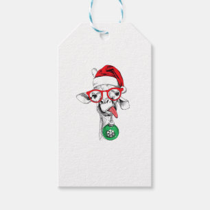 Funny Christmas Giraffe, Cute Giraffe Christmas Gift Tags
