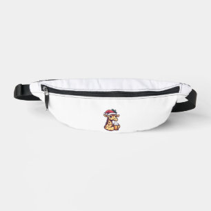 Funny Christmas Giraffe With Beer Comic Bum Bags
