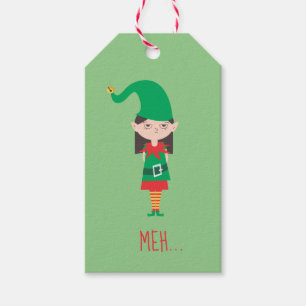 Funny Christmas Girl Elf Gift Tags