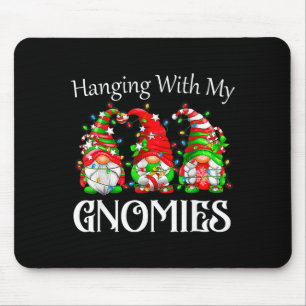 Funny Christmas Gnome Hanging With My Gnomies Fami Mouse Mat