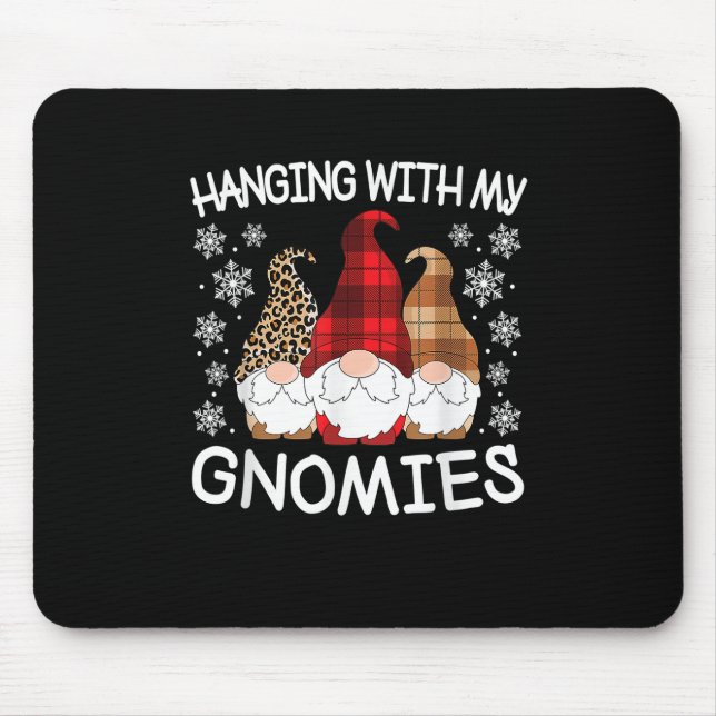 Funny Christmas Gnome Hanging With My Gnomies Men  Mouse Mat (Front)