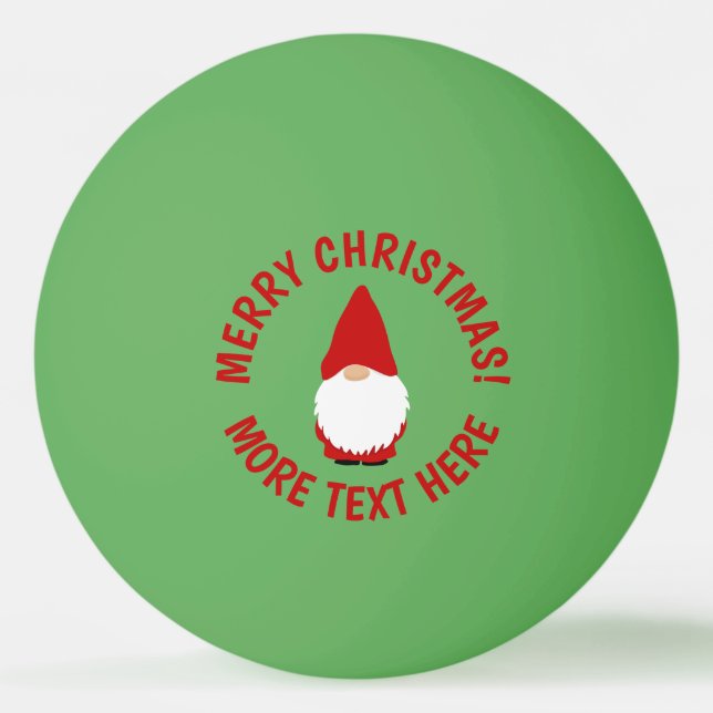 Funny Christmas gnome table tennis ping pong balls (Front)