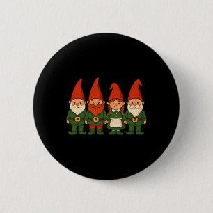 Funny Christmas Gnomes Dressed As Elves 6 Cm Round Badge