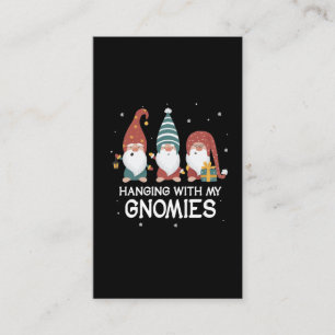 Funny Christmas Gnomies Santa Claus Gnome Garden Business Card