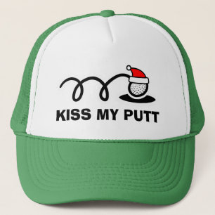 Funny Christmas golf hat Kiss my putt