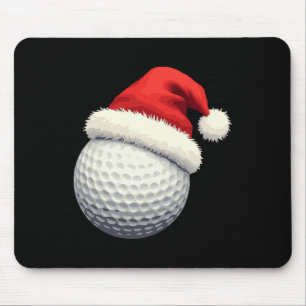 Funny Christmas Golf Santa Ball With Hat In Xmas  Mouse Mat