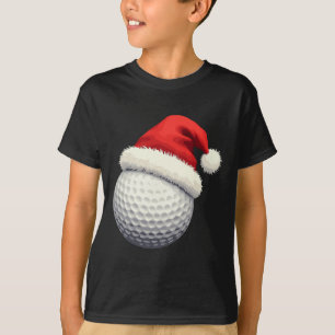 Funny Christmas Golf Santa Ball With Hat In Xmas T-Shirt
