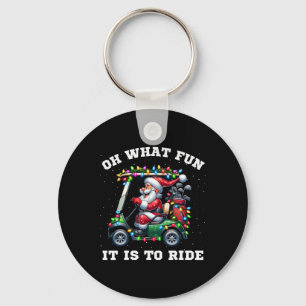 Funny Christmas Golfer Santa What Fun It Is To Rid Key Ring