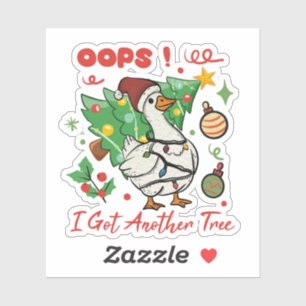 Funny Christmas Goose Sticker