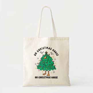 Funny Christmas Goose Tote Bag