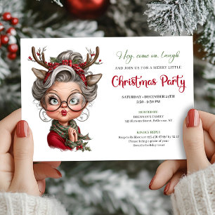 Funny Christmas Granny Festive Party Invitation