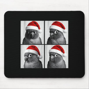 Funny Christmas Green Cheek Conure Santa Photo Boo Mouse Mat