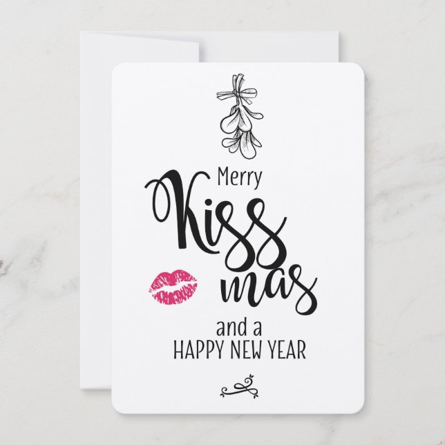 Funny Christmas Greeting Card Merry Kissmass (Front)