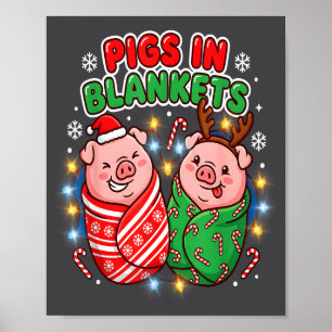 Funny Christmas Gs In Blankets Festive Food Pun  Poster