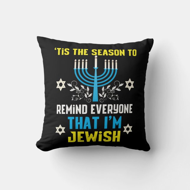 Funny Christmas Hanukkah Jewish Menorah Humor Cushion (Front)