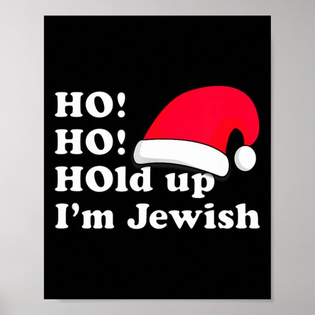 Funny Christmas Hat Design For Irreverent Jewish P Poster (Front)