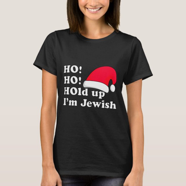 Funny Christmas Hat Design For Irreverent Jewish P T-Shirt (Front)