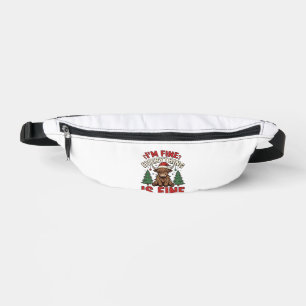 Funny Christmas Highland Cow I’m Fine Everything I Bum Bags