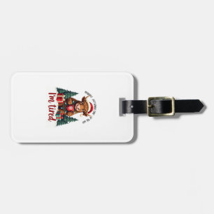 Funny Christmas Highland Cow Vintage Holiday Quote Luggage Tag