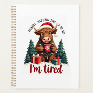 Funny Christmas Highland Cow Vintage Holiday Quote Planner