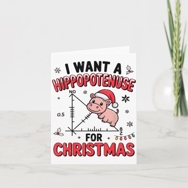Funny Christmas Hiptamus Math Teacher Gift Ugly Sw Card (Front)