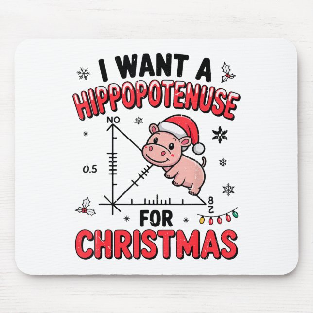 Funny Christmas Hiptamus Math Teacher Gift Ugly Sw Mouse Mat (Front)