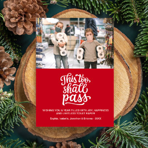 Funny Christmas Holiday Family Photo Custom Text Card