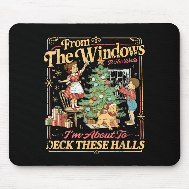 Funny Christmas Holiday From The Windows To The Wa Mouse Mat (Front)
