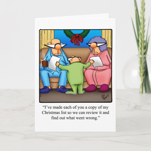 Funny Christmas Holiday Humour Greeting Card (Front)