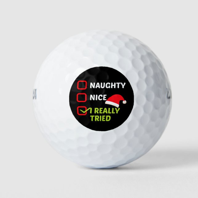 Funny Christmas Holiday Modern Sayings Golf Balls (Front)
