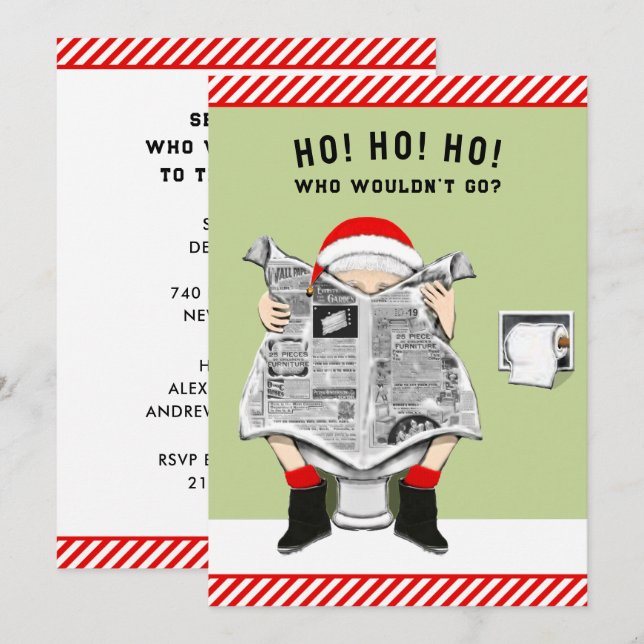 Funny Christmas Holiday Party Invitation (Front/Back)