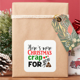 Funny Christmas Holiday poop Square Sticker