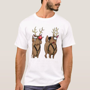 Funny Christmas Holiday Reindeer Cartoon T-Shirt