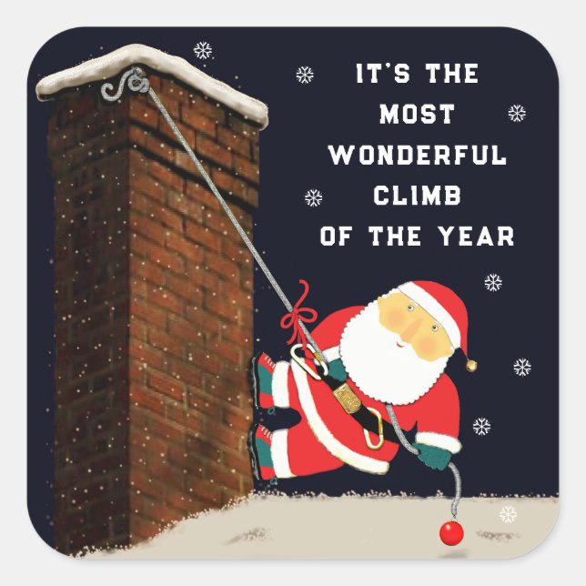 Funny Christmas Holiday Square Sticker (Front)