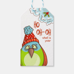 Funny Christmas Holidays Sayings Festive Bird Gift Tags