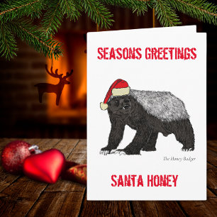 Funny Christmas Honey Badger Quote Card