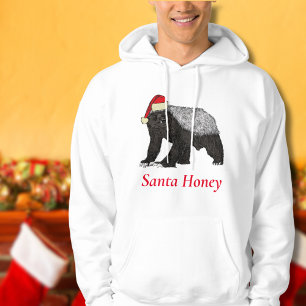Funny Christmas Honey Badger Santa Honey Quote Hoodie