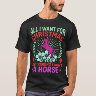 Funny Christmas Horse Unicorn Lover T-Shirt