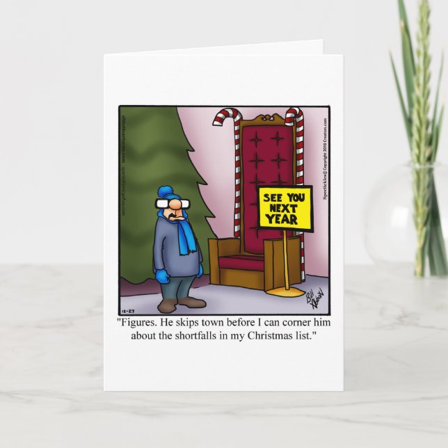 Funny Christmas Humor Greeting Card  (Front)