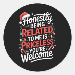 Funny Christmas Humor Pajama Xmas For Men Women Ki Classic Round Sticker