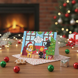 Funny Christmas Humour Bah Hum Dog Holiday Card