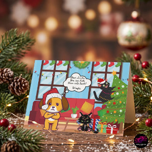Funny Christmas Humour Bah Hum Dog Holiday Card