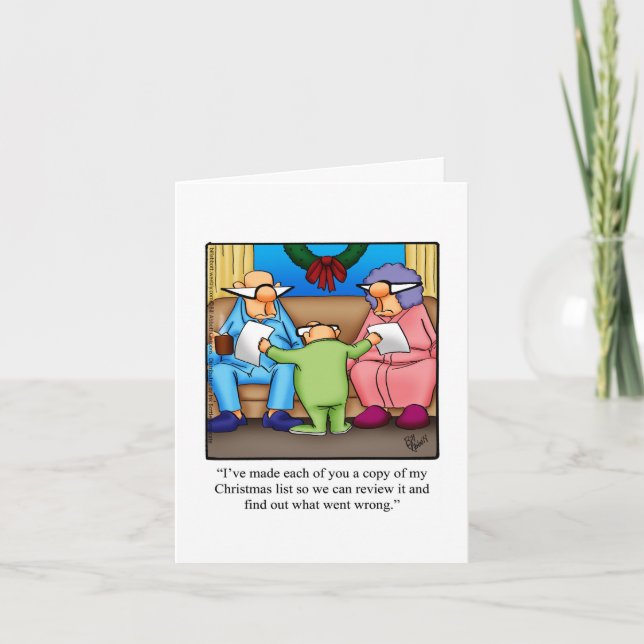 Funny Christmas Humour Greeting Card (Front)