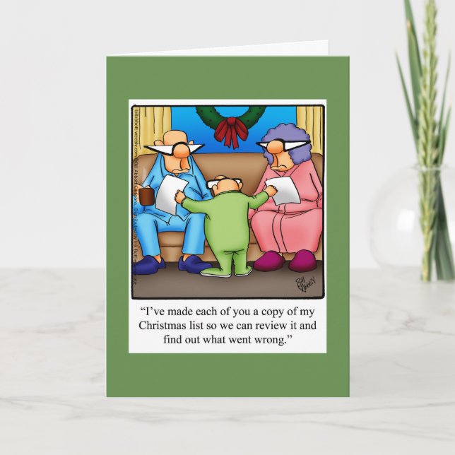 Funny Christmas Humour Greeting Card (Front)